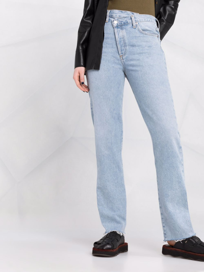 Shop Agolde Criss Cross Straight-leg Jeans In Blue