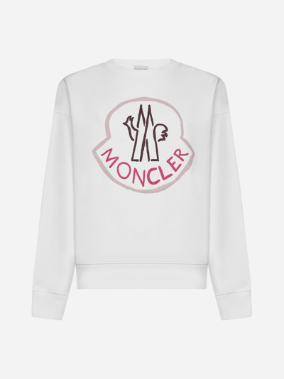 Shop Moncler Logo Cotton Sweatshirt