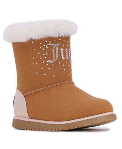 Shop Juicy Couture Little Girls Cozy Boot In Chestnut