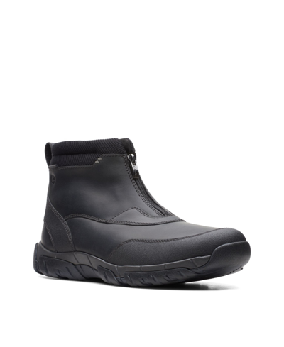 Shop Clarks Men's Collection Grove Zip Ii Boots In Black Leather