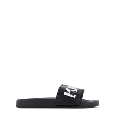 Shop Karl Lagerfeld Kids Black Karl Slide Sandals