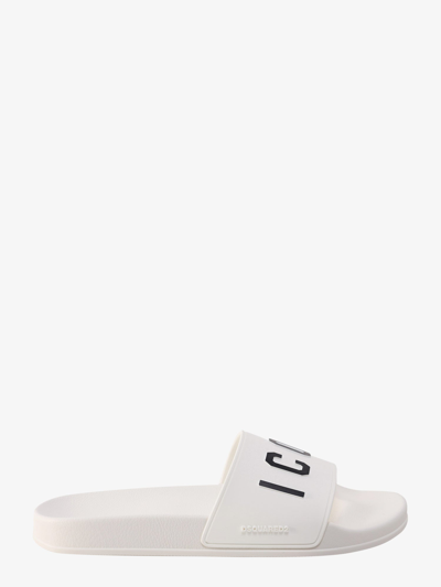 Dsquared2 Logo-print Open-toe Slides In White