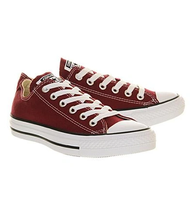 Shop Converse All Star Low-top Canvas Trainers In Maroon Canvas