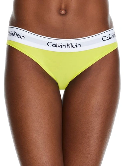 Shop Calvin Klein Modern Cotton Bikini In Citrina