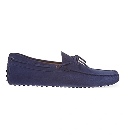 Shop Tod's Gommino Heaven Driving Shoes In Suede In Blue Other