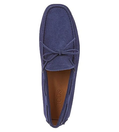 Shop Tod's Gommino Heaven Driving Shoes In Suede In Blue Other