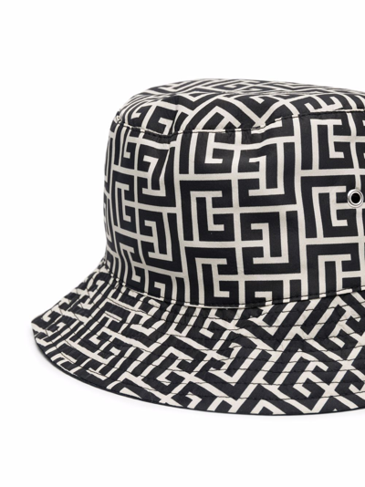 Louis Vuitton Black Nylon Monogram Bucket Hat worn by Kylian