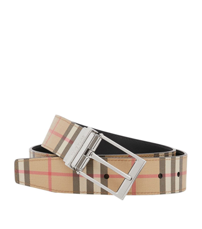 Shop Burberry Archive Check Belt In Beige