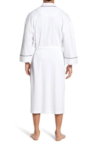 Shop Majestic Waffle Knit Robe In White