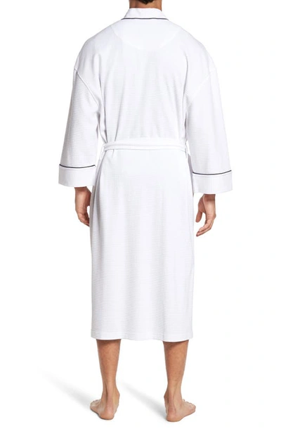 Majestic Waffle Knit Robe In White