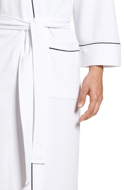 Shop Majestic Waffle Knit Robe In White