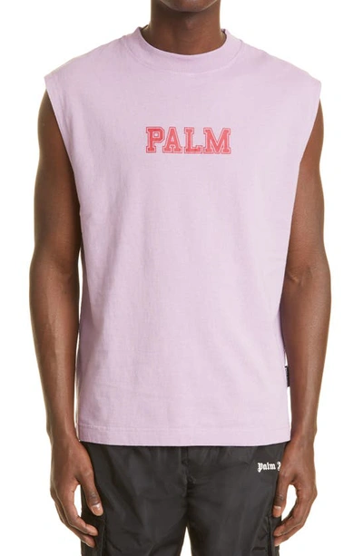 Shop Palm Angels Giaguaro Sleeveless T-shirt In Lilac Red