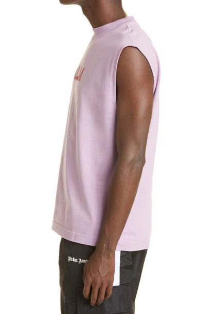 Shop Palm Angels Giaguaro Sleeveless T-shirt In Lilac Red