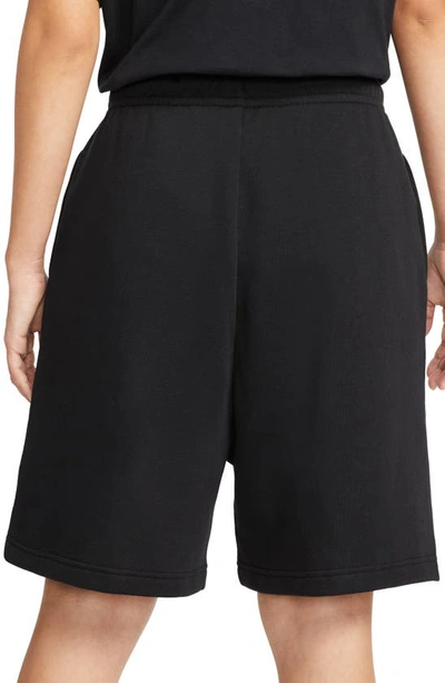 Shop Nike Sportswear Essential Fleece Shorts In Black/ White