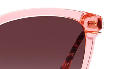 Shop Kate Spade Reenas 53mm Gradient Polarized Cat Eye Sunglasses In Pink / Burgundy Shaded