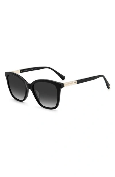 Shop Kate Spade Reenas 53mm Gradient Polarized Cat Eye Sunglasses In Black / Gray