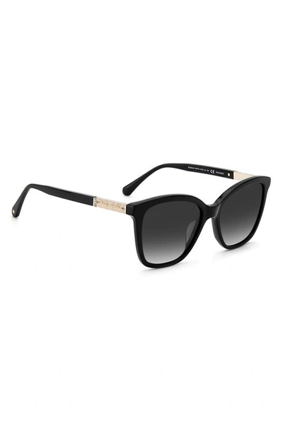 Shop Kate Spade Reenas 53mm Gradient Polarized Cat Eye Sunglasses In Black / Gray