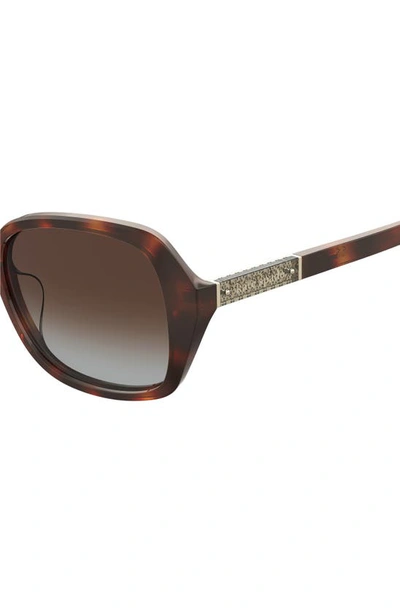 Shop Kate Spade Yvette 54mm Gradient Polarized Square Sunglasses In Havana / Brown Grad