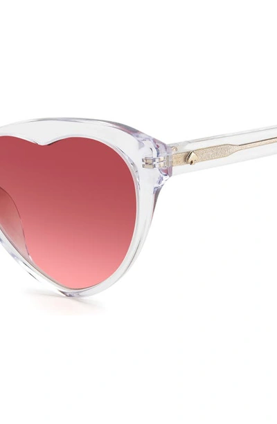 Shop Kate Spade Velmas 57mm Cat Eye Sunglasses In Crystal / Burgundy Shaded