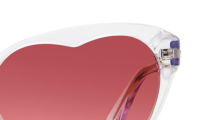 Shop Kate Spade Velmas 57mm Cat Eye Sunglasses In Crystal / Burgundy Shaded