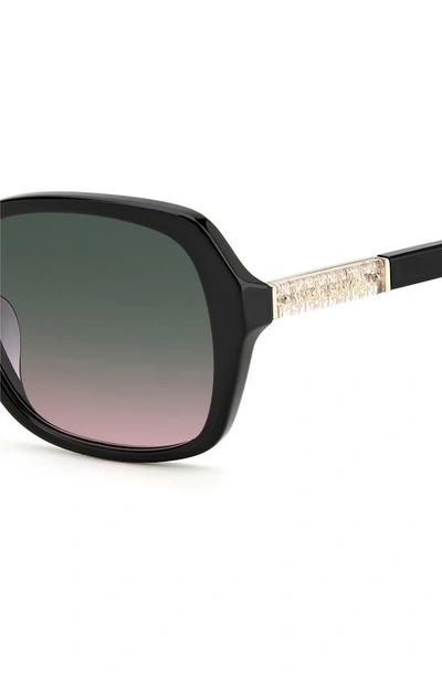 Shop Kate Spade Yvette 54mm Gradient Polarized Square Sunglasses In Black / Green Pink