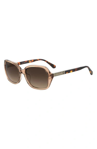 Shop Kate Spade Yvette 54mm Gradient Polarized Square Sunglasses In Brown / Brown Gradient