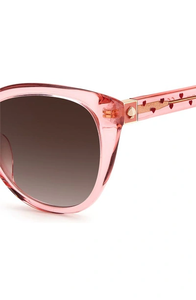 Shop Kate Spade Amberlees 55mm Gradient Eat Eye Sunglasses In Pink / Brown Gradient