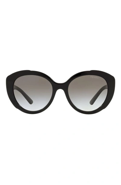 Shop Prada 56mm Cat Eye Sunglasses In Black/ Grey Gradient