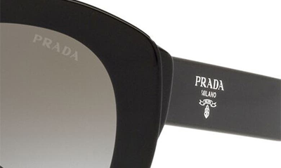 Shop Prada 56mm Cat Eye Sunglasses In Black/ Grey Gradient