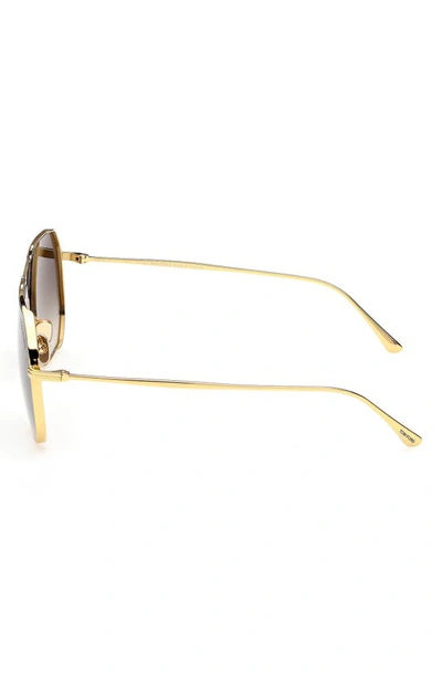 Shop Tom Ford 59mm Polarized Navigator Sunglasses In Srgld/ Smkg