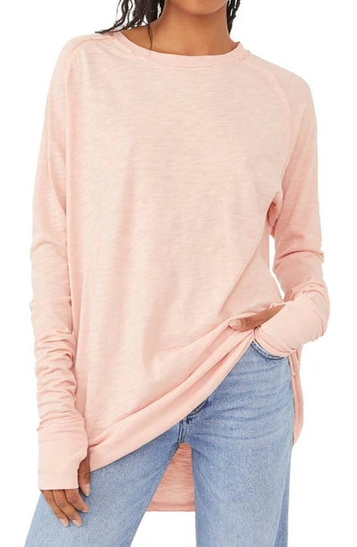 Shop Free People We The Free Arden Extra Long Cotton Top In Roseblush