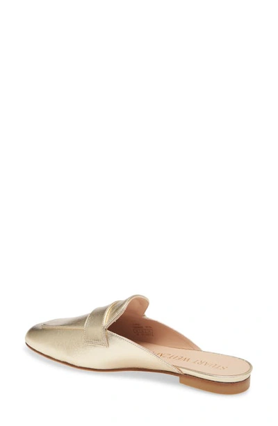 Shop Stuart Weitzman Payson Pearly Mule In Platino Lame Nappa