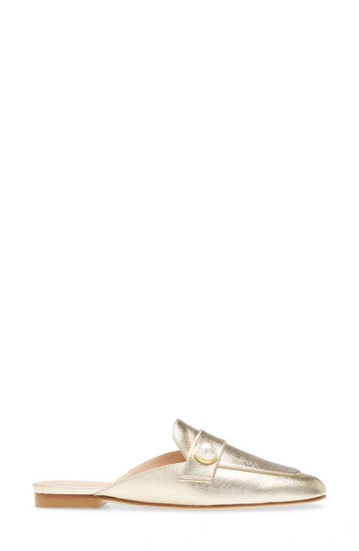 Shop Stuart Weitzman Payson Pearly Mule In Platino Lame Nappa