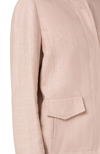 Akris Punto Collarless Linen Jacket In Blossom