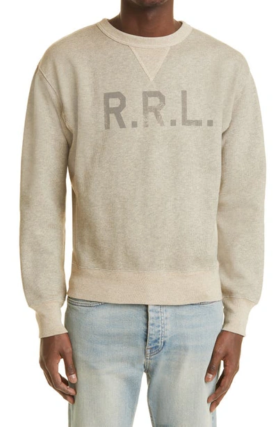 Shop Double Rl Fleece Crewneck Sweatshirt In Trainer Heather