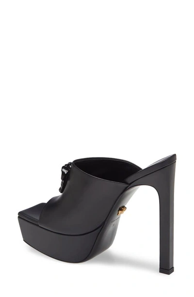 Shop Versace Medusa Platform Slide Sandal In Black Black