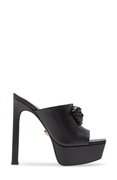 Shop Versace Medusa Platform Slide Sandal In Black Black
