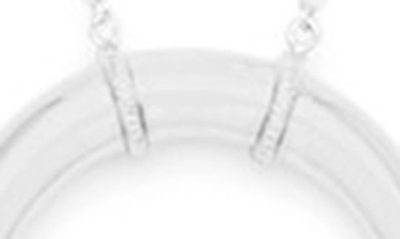 Shop Gorjana Cayne Crescent Plated Pendant Necklace In Silver