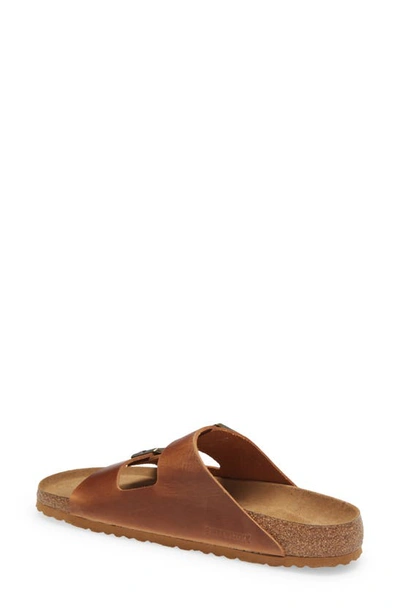 Shop Birkenstock Arizona Soft Slide Sandal In Cognac