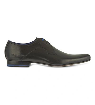 Shop Ted Baker Marrt Leather Derby Shoes In Black
