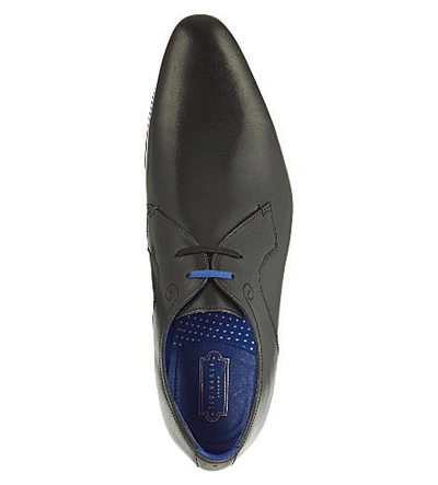 Shop Ted Baker Marrt Leather Derby Shoes In Black