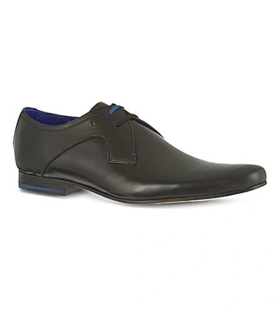 Shop Ted Baker Marrt Leather Derby Shoes In Black