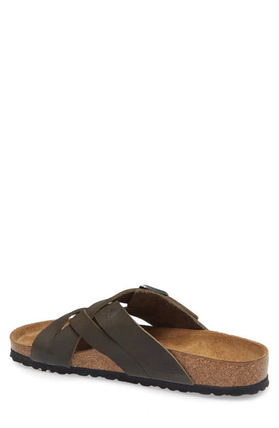 Shop Birkenstock Lugano Slide Sandal In Faded Khaki