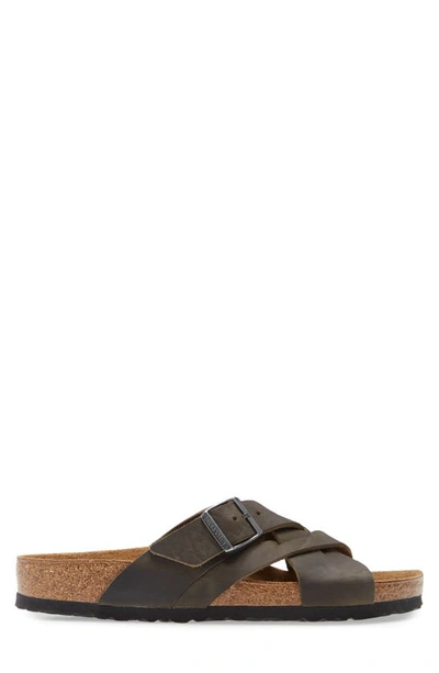 Shop Birkenstock Lugano Slide Sandal In Faded Khaki