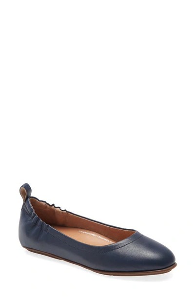 Shop Fitflop Allegro Ballet Flat In Midnight Navy Leather