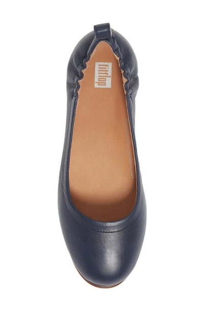 Shop Fitflop Allegro Ballet Flat In Midnight Navy Leather