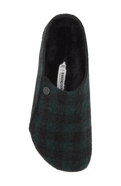 Shop Birkenstock Zermatt Genuine Shearling Lined Slipper In Plaid Teal Green/ Black