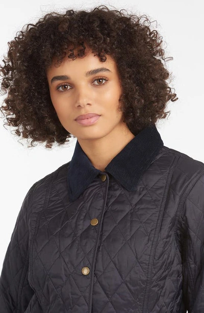 Shop Barbour Summer Liddesdale Quilted Jacket In Navy/ Pearl