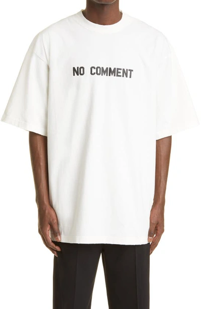 Oversize No Comment Graphic Tee In White