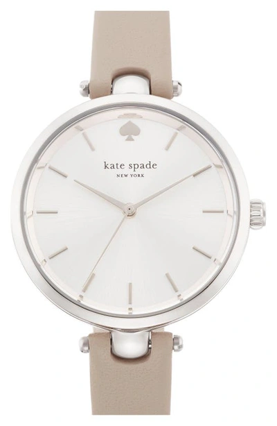 Shop Kate Spade 'holland' Round Watch, 34mm In Clocktower Grey/ Silver